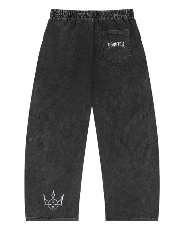 Snow Wash Drawstring Cotton Pants